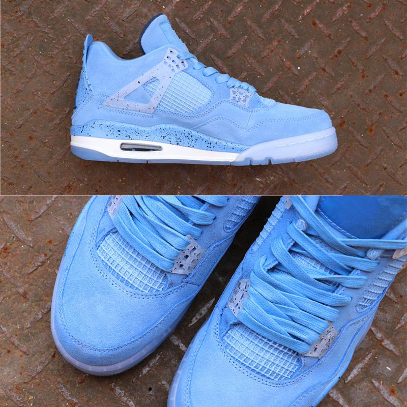 

New OG 4s Jumpman Basketball Shoes 4 UNC 90428 Blue OVO Splatter Black Cat What the Men Mens Sport Sneakers, Customize