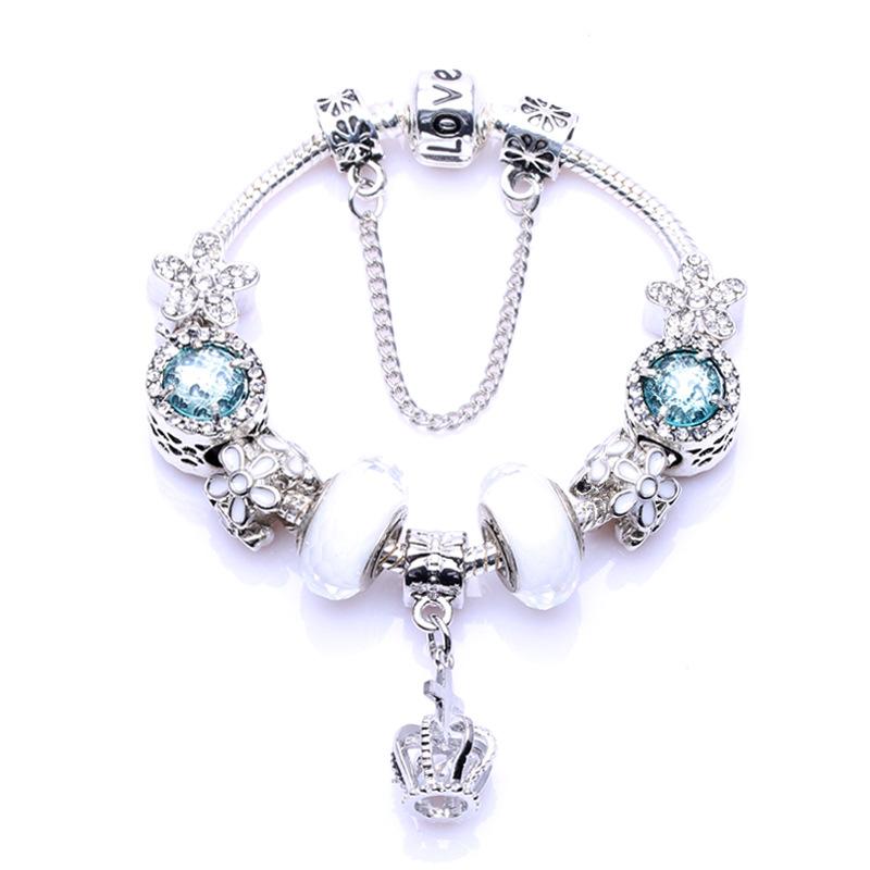 

2021 New Style DIY Crystal Beads Fashion Crown Pendant Bracelet
