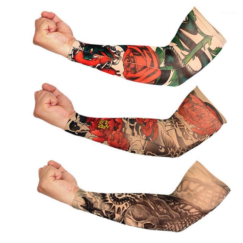 

Summer Cycling Sports Tattoo UV Block Cool Arm Sleeves Armwarmer Cover Sun Protection Skull Bike Bicycle Arm Warmer1, No2