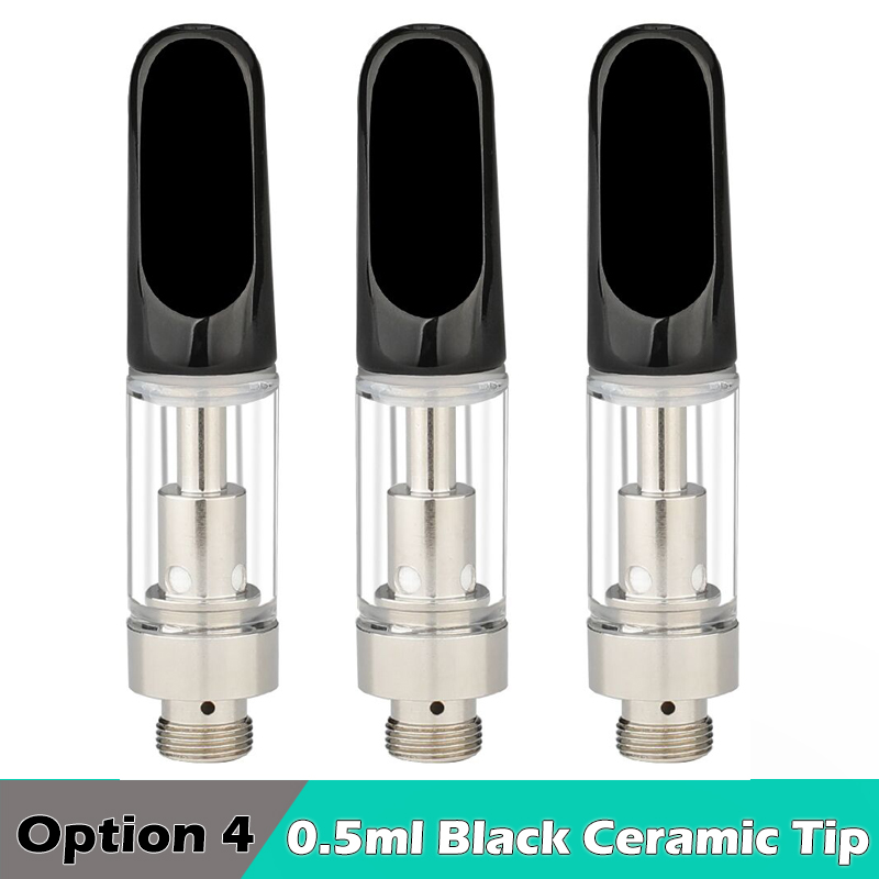 

hot selling disposable 510 cartridge ceramic atomizer empty 1ml leak proof black tip cart for vape pen