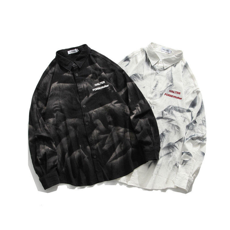 

2021 Heyhenry Tie-dye Retro Make Male Shirts New Fashion Trend Design 2GPT, Black