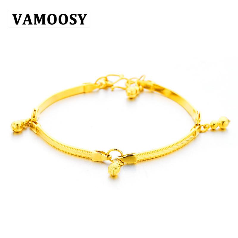 

VAMOOSY 24K Gold plating Color Bracelet Women Ladies Party Shiny Bangles Bracelets for Women Girl Friendship Wristband Jewelry