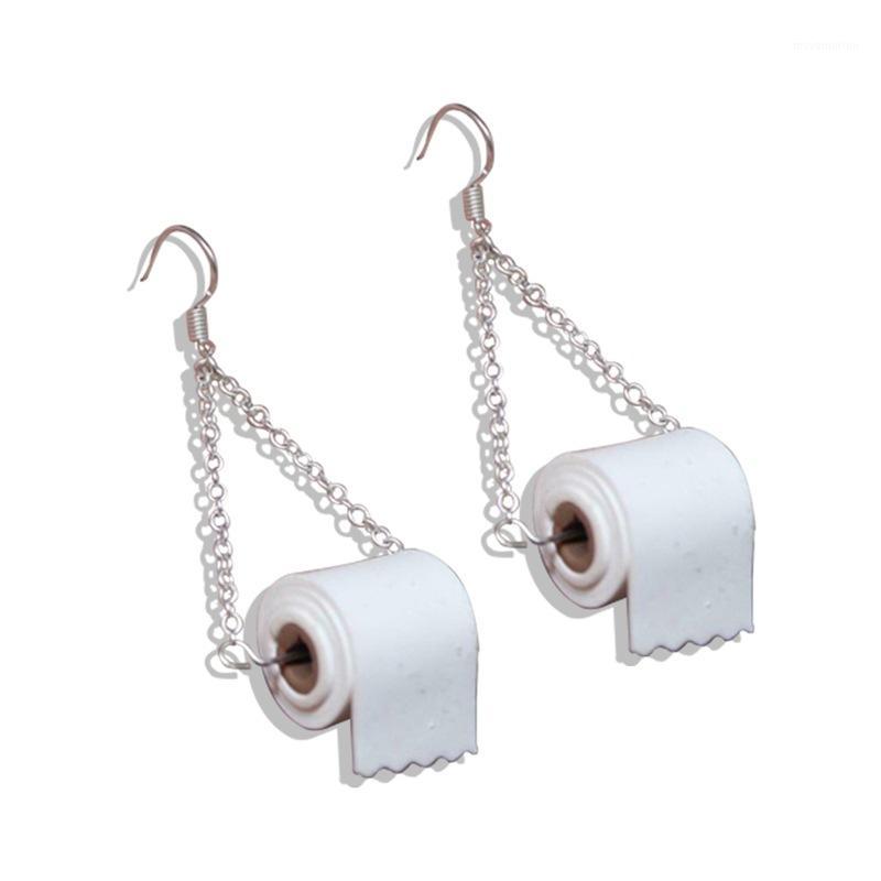 

New Creative Roll Paper Dangle Earrings Funny 3D Tissue Geometric Paper Toilet Drop Earrings For women Jewelry Accessories1