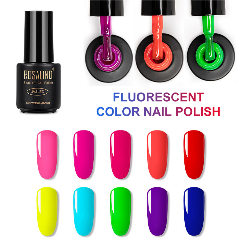 

7ML UV Gel Fluorescent Color Nail Polish Phototherapy Magic Fluorescent Color Detachable Nail Glue Solid Polish TSLM1, 3pcs random color