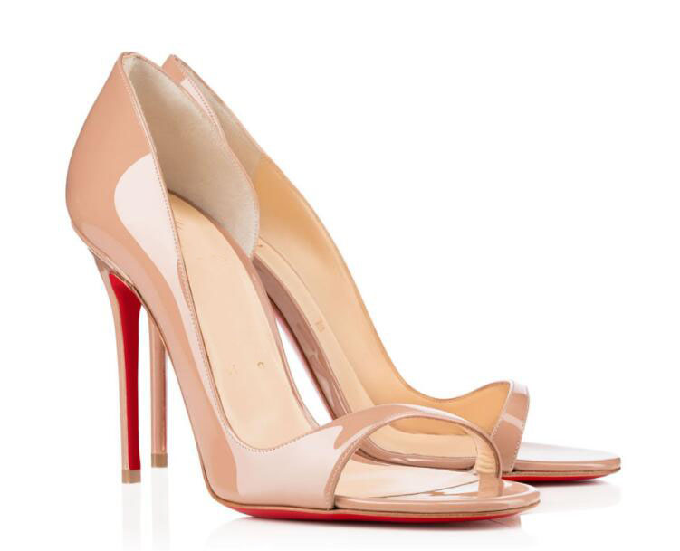 

2021S/S Women Sandals Red Bottom Toboggan Patent Leather High Heels Party Wedding Bridals High Quality Summer Ladies Sandals EU35-43