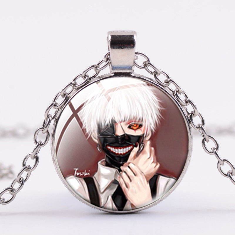 

Tokyo Ghoul Kaneki Ken Necklace Silver Color Zinc Alloy Link Chain Sasaki Haise Pendant Necklace Anime Jewelry Kids Accessories