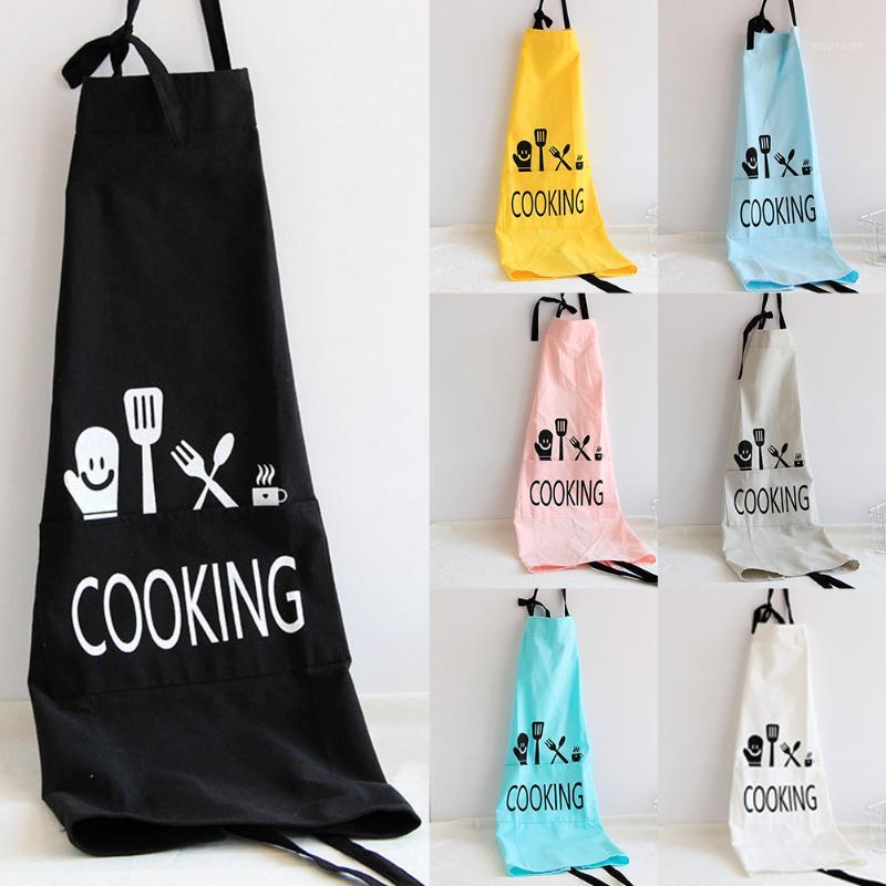 

Unisex Cartoon Cookers Cooking Print Cotton Linen Home Kitchen Self-Tie Apron1