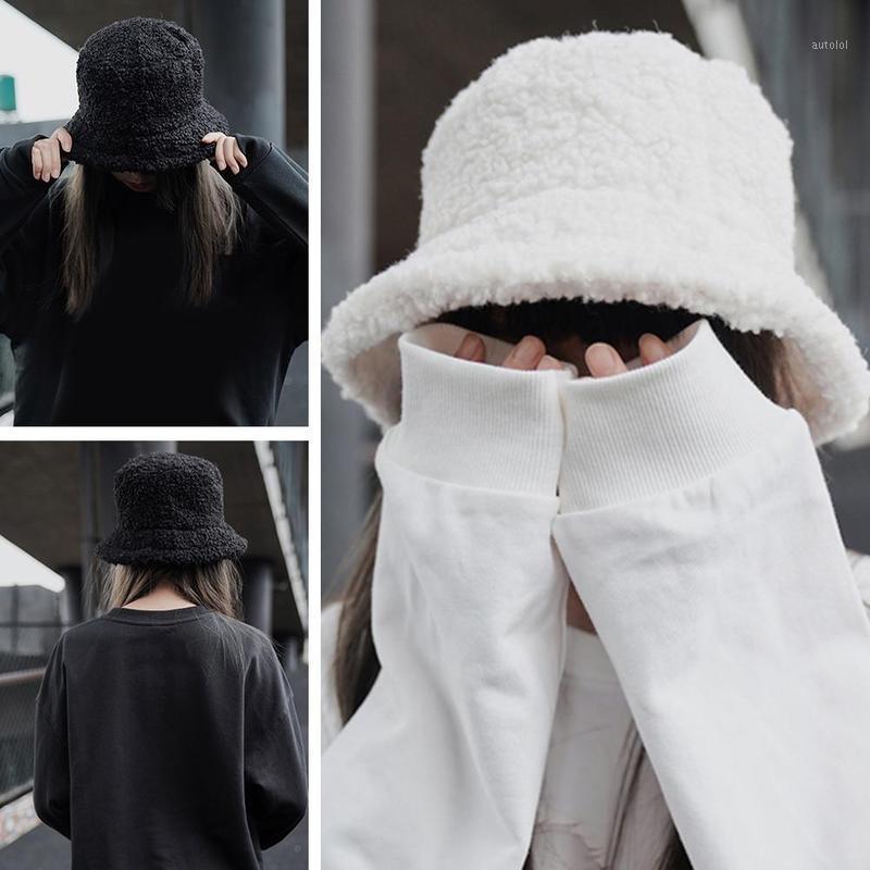 

Autumn And Winter New Style Ladies Warm Ear Protection Lamb Wool Bucket Hat Ladies Fisherman Hat Casual Cute Plush1