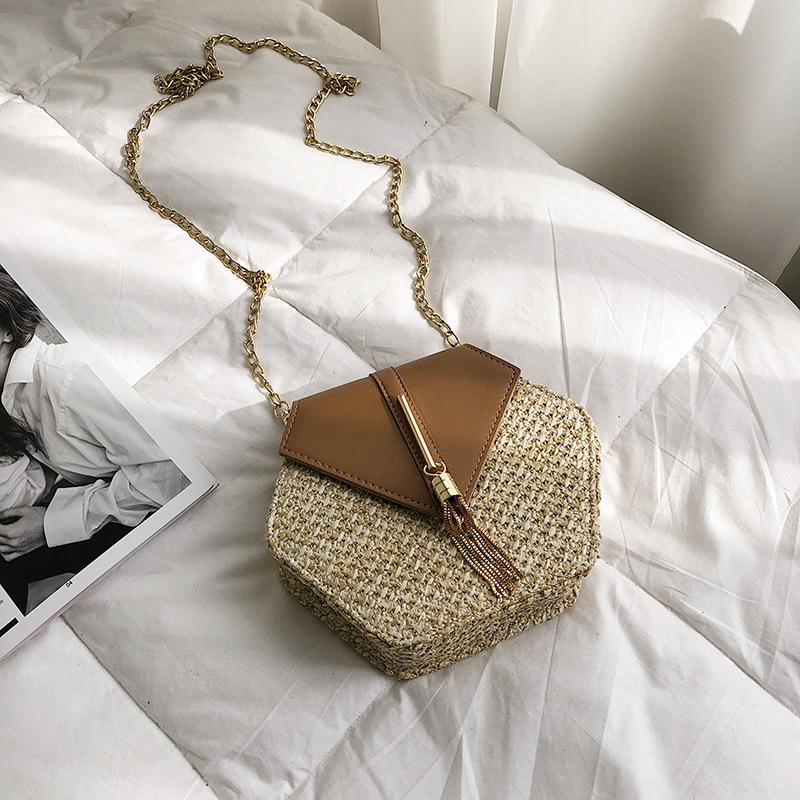 

2021 Classic Fake Straw Bags Shoulder Crossbody Bag Beach Bag Flip Flap Tassel Chain PU Imitation handbags Backpack Wallet Sacoche Lady Saddle Luxury Designer, A1