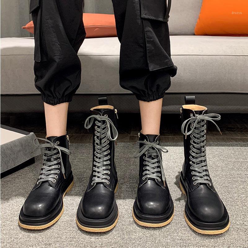 

Women's 2020 new British boots autumn/winter black ladies motorcycle boots youth Female Women shoes1, Black booties