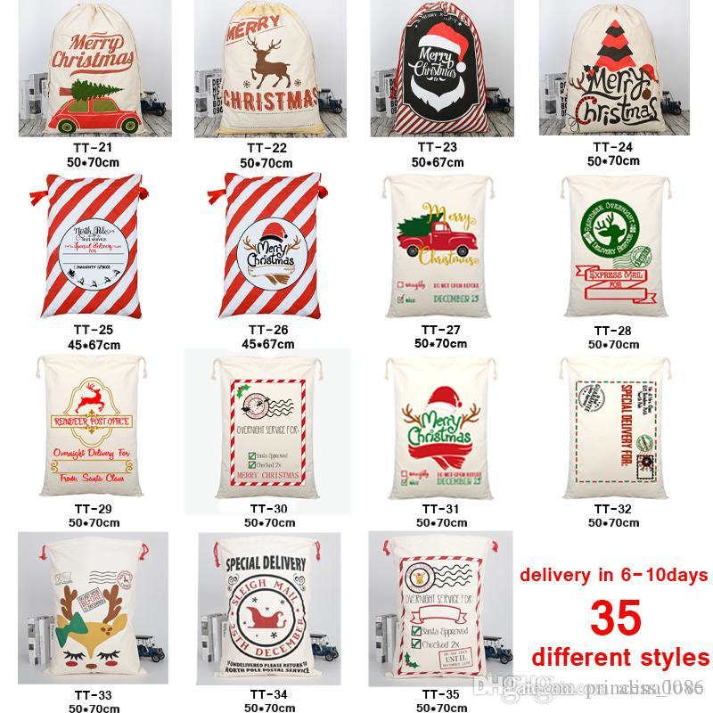 

35 STYLES Gift Bags 2022 Christmas Bag Drawstring With Reindeers Claus for Santa Sack kid