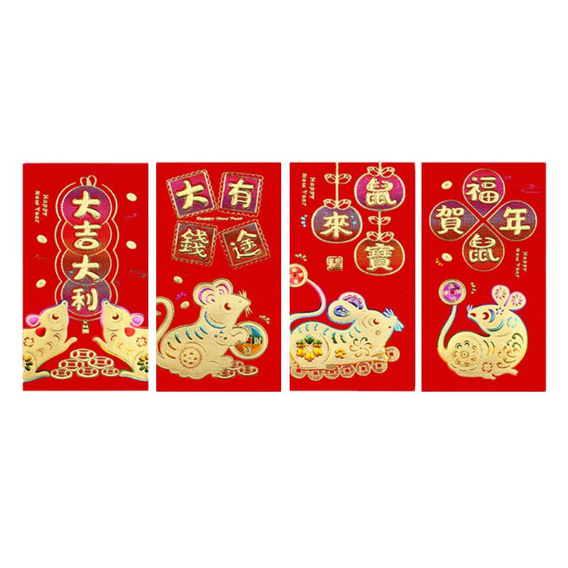 

32 Pcs 2020 Chinese New Year Red Money Envelope Year of the Rat Packet Bag Children New Red Pocket for Student Kids Gift