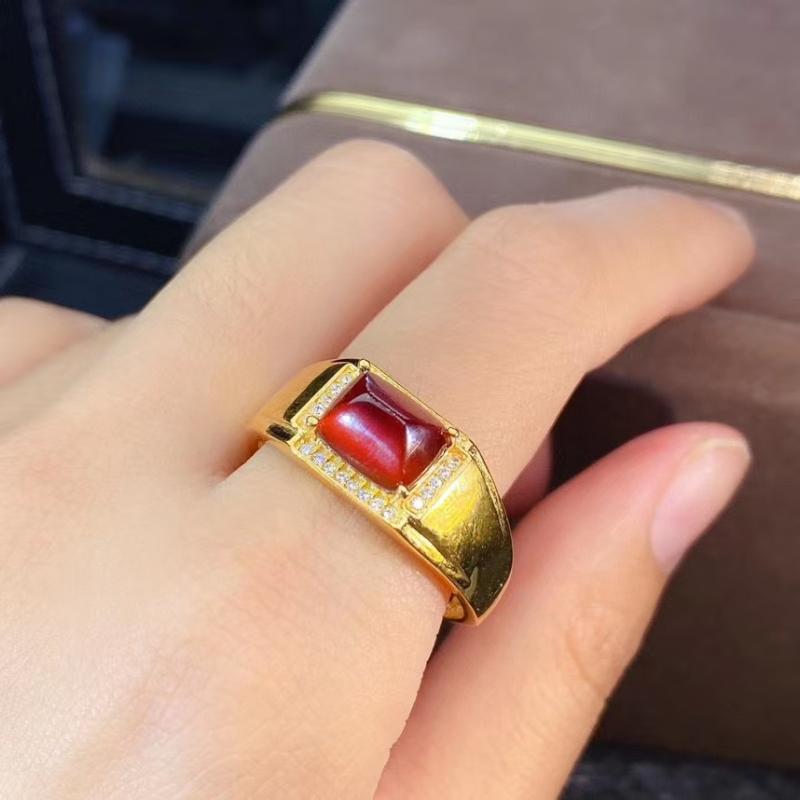 

MeiBaPJ Natural Fanta Garnet Gemstone Trendy Ring for Women Real 925 Sterling Silver Charm Fine Jewelry