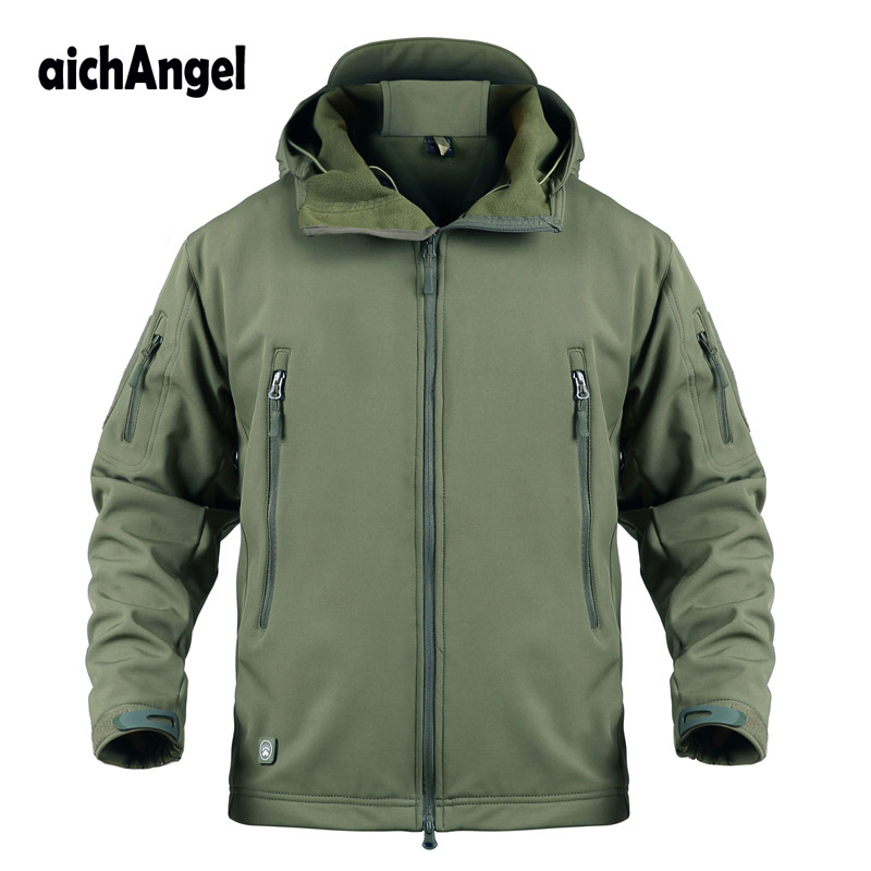 

Shark Skin Military Jacket Men Clothes Tactical Camouflage Army Jacket Male Winter Coat, Green