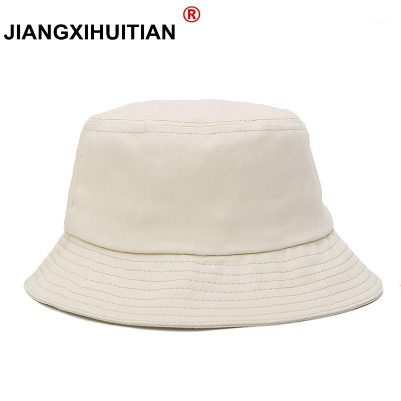 

Wide Brim Hats 2021 Unisex Bucket Hat Panama Women Simple Style Solid Color Sun Men And Summer Hats1, Beige