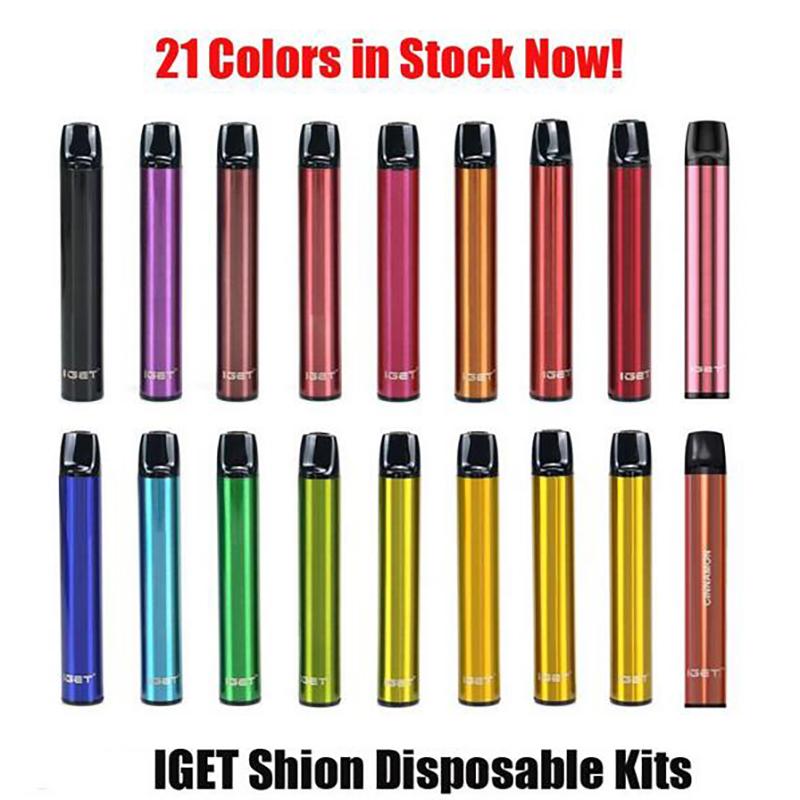 

Original Iget Shion Disposable Pod Device Kit 600 Puff 400mAh 2.4ml Prefilled Portable Vape Stick Pen Bar Plus XXL Max 100% Authentic DHL Fast