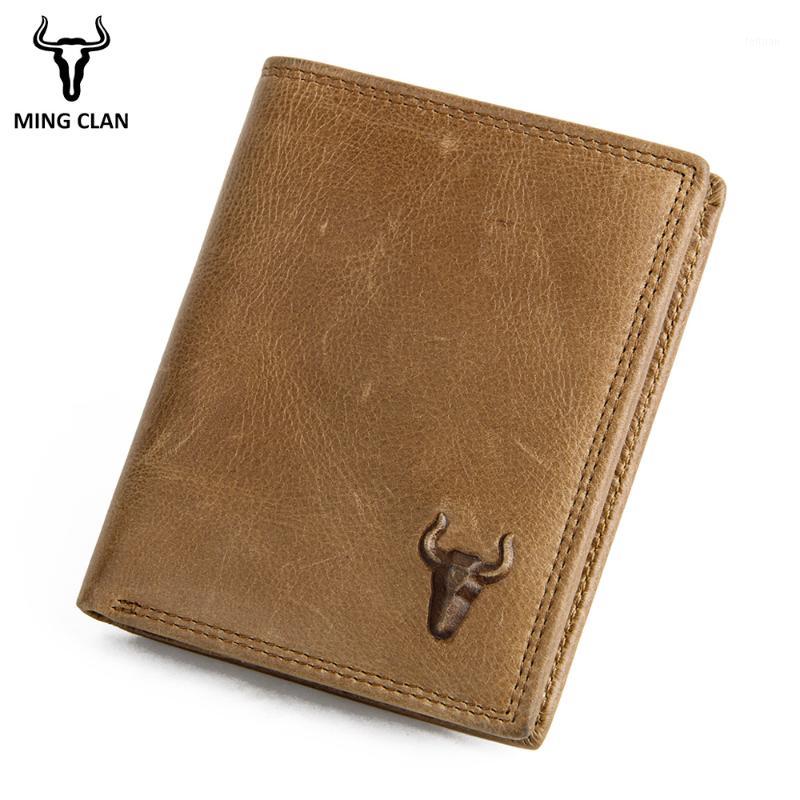 

Mingclan Wallet Men 100% Genuine Leather Short Wallet Vintage Cow Leather Casual Male Purse Standard Crad Holders Wallets1, Black