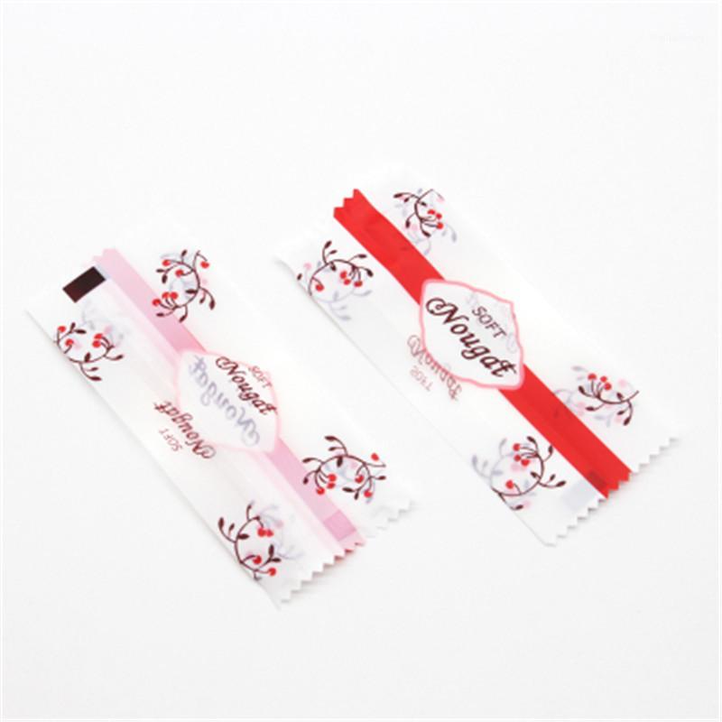 

200Pcs/lot Candy Packaging Wrapper Frosted Transparent Branch Red Homemade Nougat Candy Bag Party Wedding Decoration Sugar Paper1