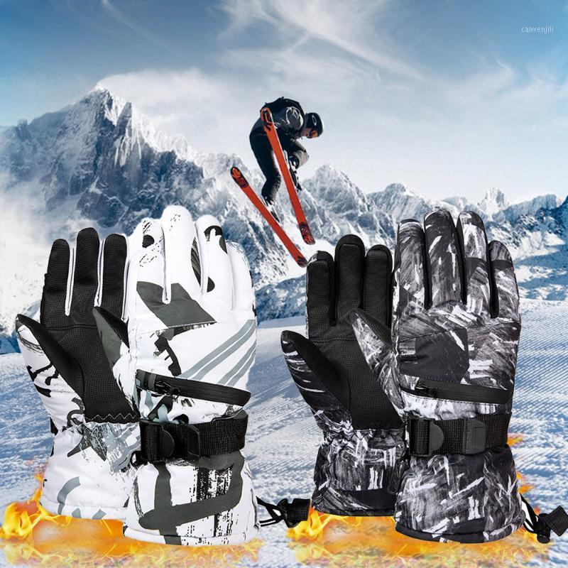 

Thermal Ski Gloves Men Women Outdoor Winter Windproof Waterproof Snowboard Snow Gloves 3 Fingers Touch Screen For Skiing Riding1, Gray m
