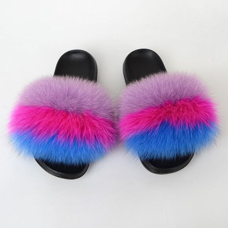 

Fashion Fluffy Fur Slippers Women Furry Indoor Floor Home Comfort Plush Soft Slippers Ladies Cute Fuzzy Plush Shoes Large Size1, 15
