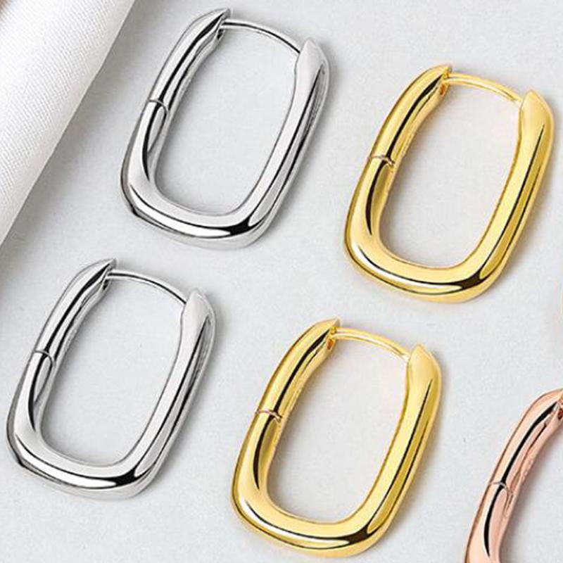 

Minimalist Small Women's Earrings Retro Geometric Oval Handmade Safety Pin Earrings Party Accessories Jewelry Gift Earmuffs 2020