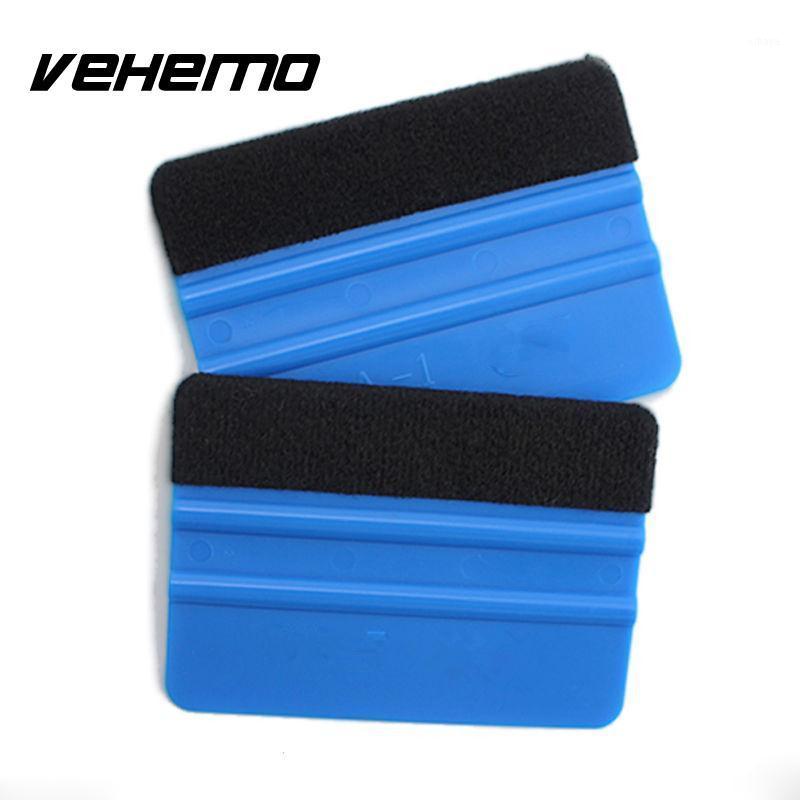 

Wholesale- 2Pcs Squeegee Car Film Tool Vinyl Blue Plastic Scraper Squeegee With Soft Felt Edge Window Glass Decal Applicator1