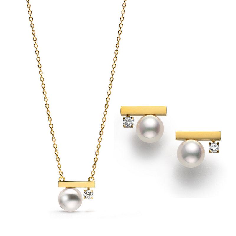 

Titanium Balance Pearl Zircon Necklace Women Stainless Steel Jewelry Designer T Show Runway Gown Rare Glam Japan Ins Glam