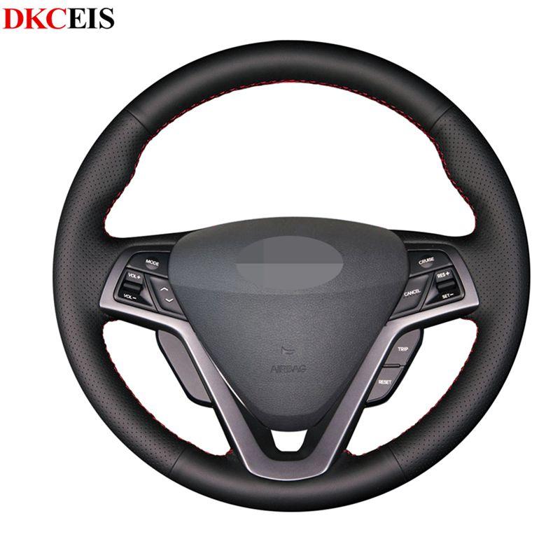 

DIY Black Soft PU Artificial Leather Car Steering Wheel Cover for Veloster 2020 2020 2014 2013 2012 2011