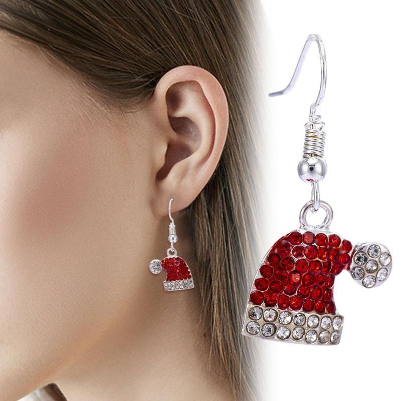 

2021 Christmas Earrings Acrylic Long Red Earrings For Women Removable Elegant Girl Jewelry Wedding Accessories Christmas Gift