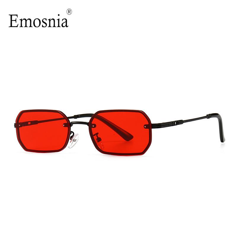 

New Rectangle Steampunk Sunglasses Men Classic Vintage Metal Fashion Small Square Sun Glasses for Women Red Gradient Lens UV400