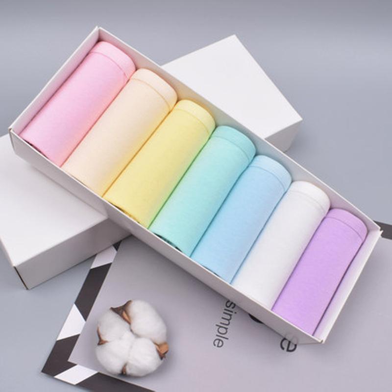 

7Pcs Plus Size Underwear Women Panties Girls Briefs Low Seamless Sexy Lingeries Calcinha Cotton Underpants Solid Panty Intimate, Any color 7 pcs