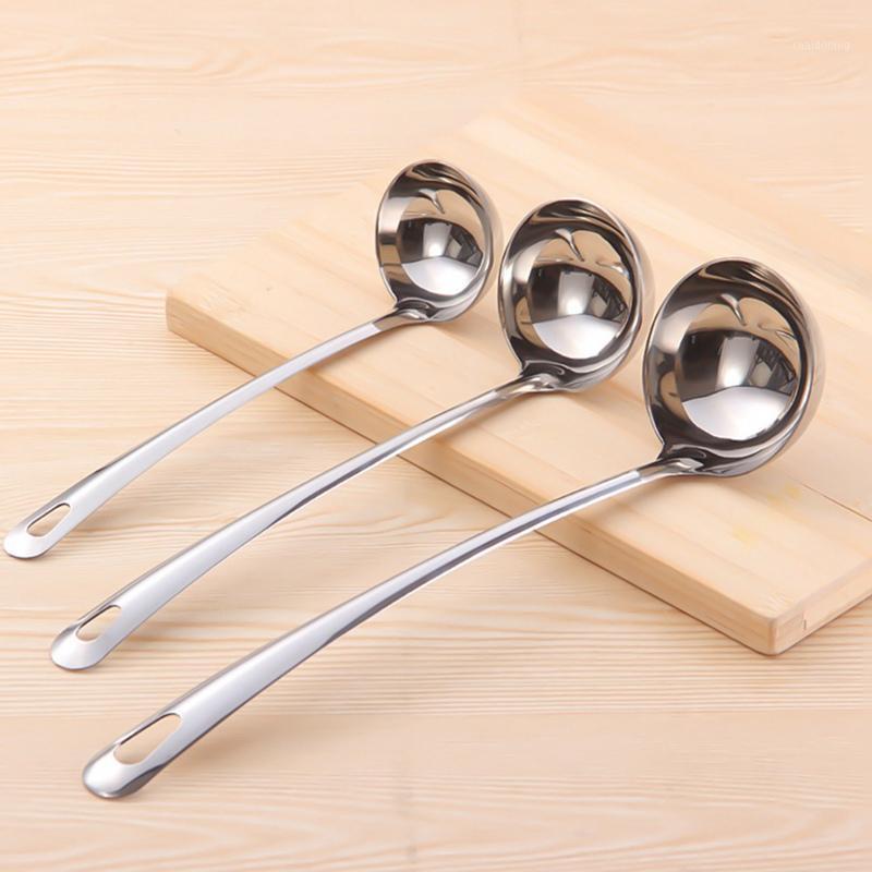 

1pcs Thicken Stainless Steel Long Handle Ladle Spoon Big Soup Ladle Useful Kitchen Cooking Tool Utensil Tool Soup Spoon1