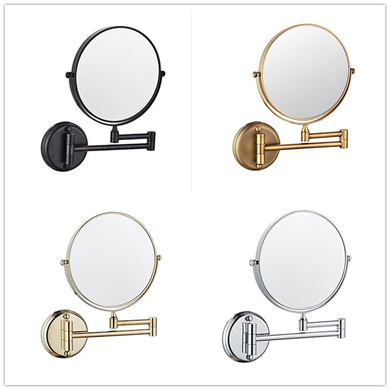 

LIUYUE Makeup Mirror Copper Antique Bathroom Mirrors 3 x Magnifying Mirror Folding Shave 8 " Dual Side Antique Wall Round