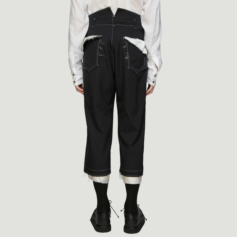 

2020 Wide Legs Men Quit Occasional From Vintage Loose Dual Laminated Black Fashion Line Mens Cargo Pants Plus Size 27-44 0cfg