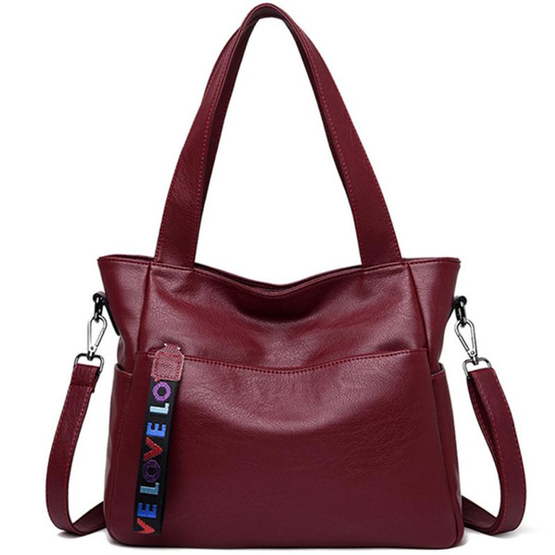 

Brand Genuine Leather Bags For Women 2021 Luxury Handbags Women Bags Designer Big Ladies Shoulder Hand Sac A Main, Purple