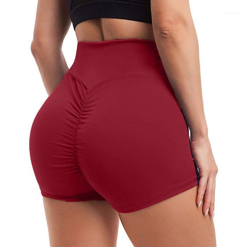 

Women's Hips High Waist Sports Yoga Shorts 2020 Outdoor Sport Shorts Running 1 Pack Short Deportivo Mujer Fitness1, Red
