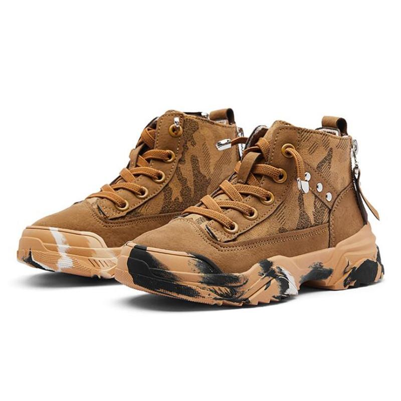 

Boys Girls Fashion Sneakers Children School Sport Kid Casual Designer Shoes 2020 Autumn Comfy Ankle Boots Boots Children, Khaki