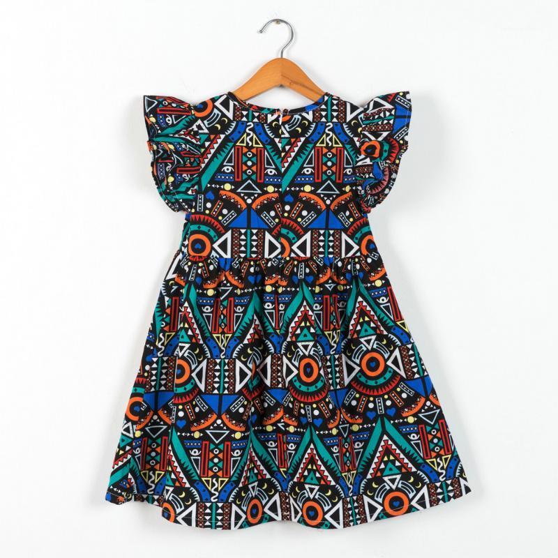 

2020 Summer Girls Dress Floral Print Princess Dresses For Baby Girls Designer Formal Party Dress Kids Clothes1, As photo d