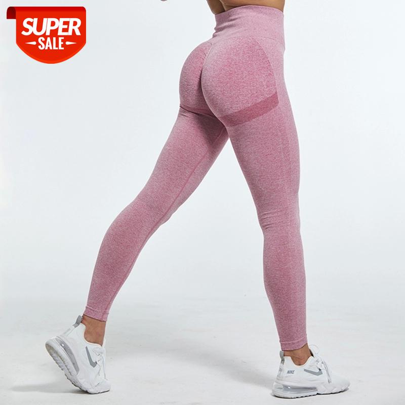 

NORMOV Seamless Women Leggings Fitness High Waist Push Up Peach Polyester Leggings Workout Jeggings Casual Leggigns Female #7p8l, Black;white