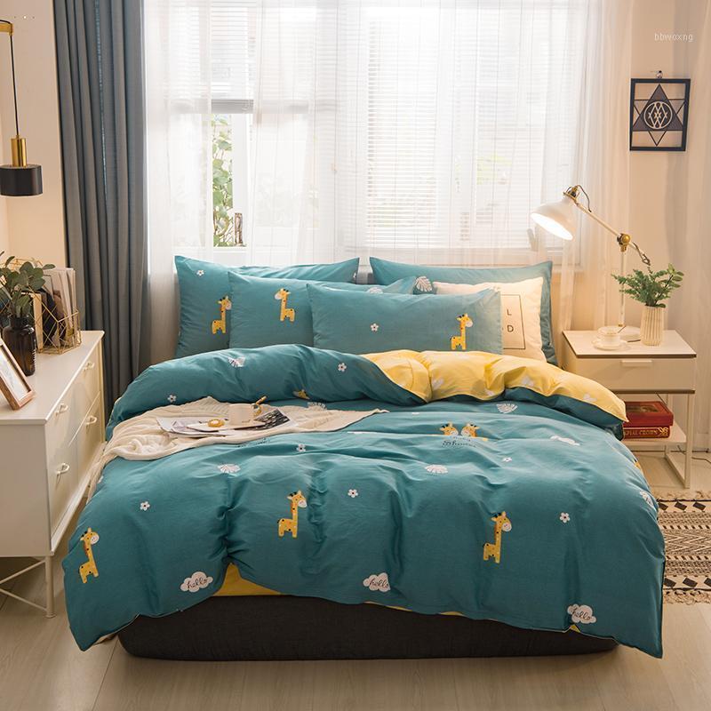 

CHICIEVE Covers Bed Winter Four-piece Quilt Sheet Home Textile Bedspread Double 100% Cotton Cheap1, As pic