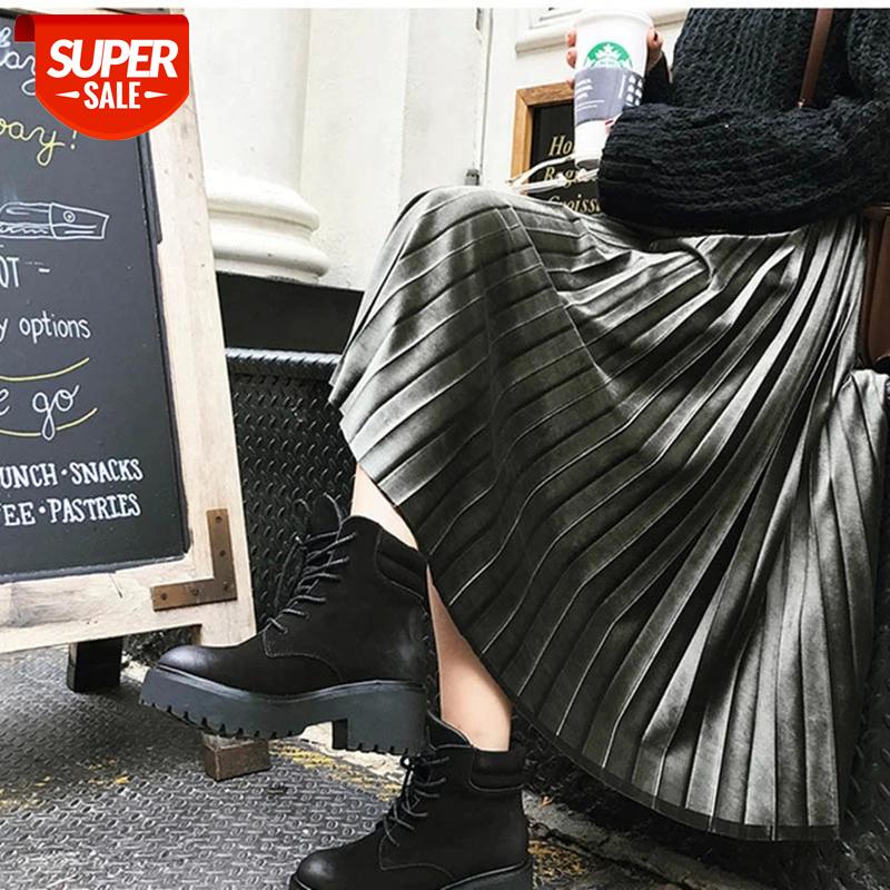 

Fashion Autumn And Winter High Waisted Skinny Female Velvet Skirt Pleated Skirts Pleated Skirt Office Lady #yd8i, White;black