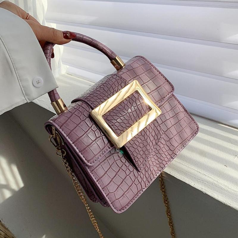 

Crocodile pattern Square Tote bag 2021 Fashion New High-quality PU Leather Women's Designer Handbag Chain Shoulder Messenger Bag, Black