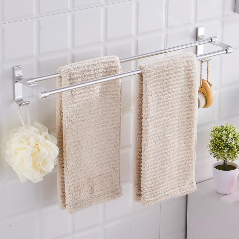 

Bathroom Towel Rack Towel Hanger Over Door Bath Holder Wall Hanging Bar Aluminum Kitchen Cabinet Shelf Storage Rack1, 40cm