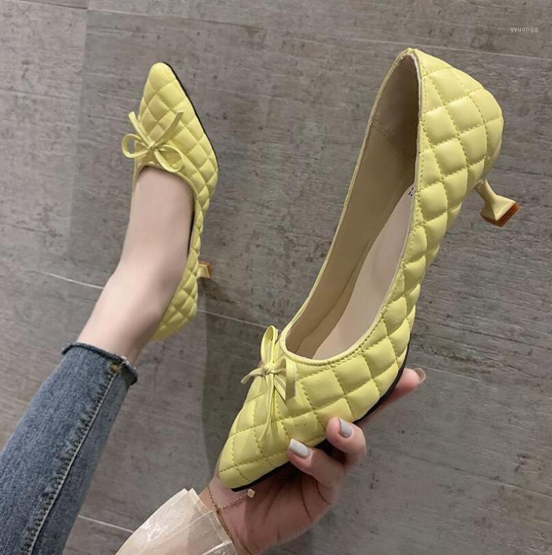 

Women Sweet High Heel Female Pumps Cute Bow Lady Shoes Pointed Shallow Mouth High Heels Single Shoes Mulheres Saltos Altos1, Photo color