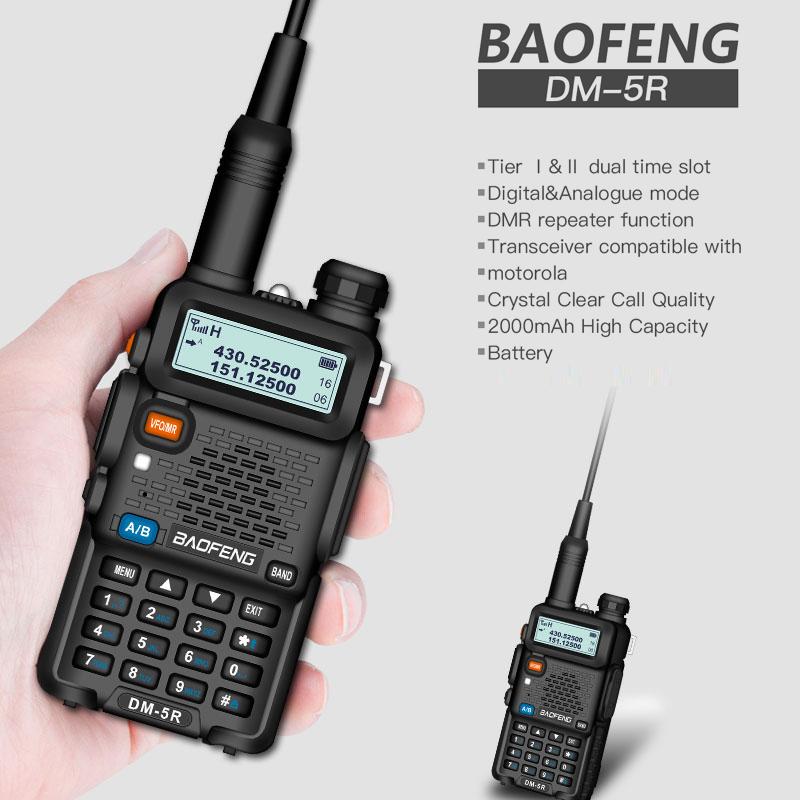 

Baofeng Digital DM-5R Protable Moblie Dual Band Radio DM5R Baofeng Walkie Talkie High Capacity 2000mAh