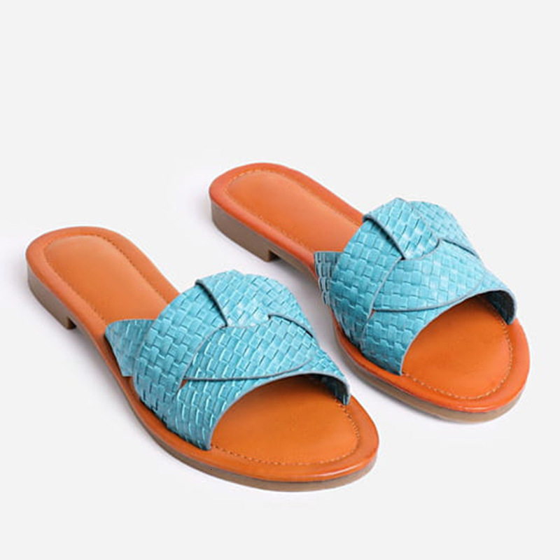 

Simple Slippers Women Large Size Flat Fashion Flip Flops Shoe Black Slides Summer Ladies Shoes Blue, Yellow Nwgh