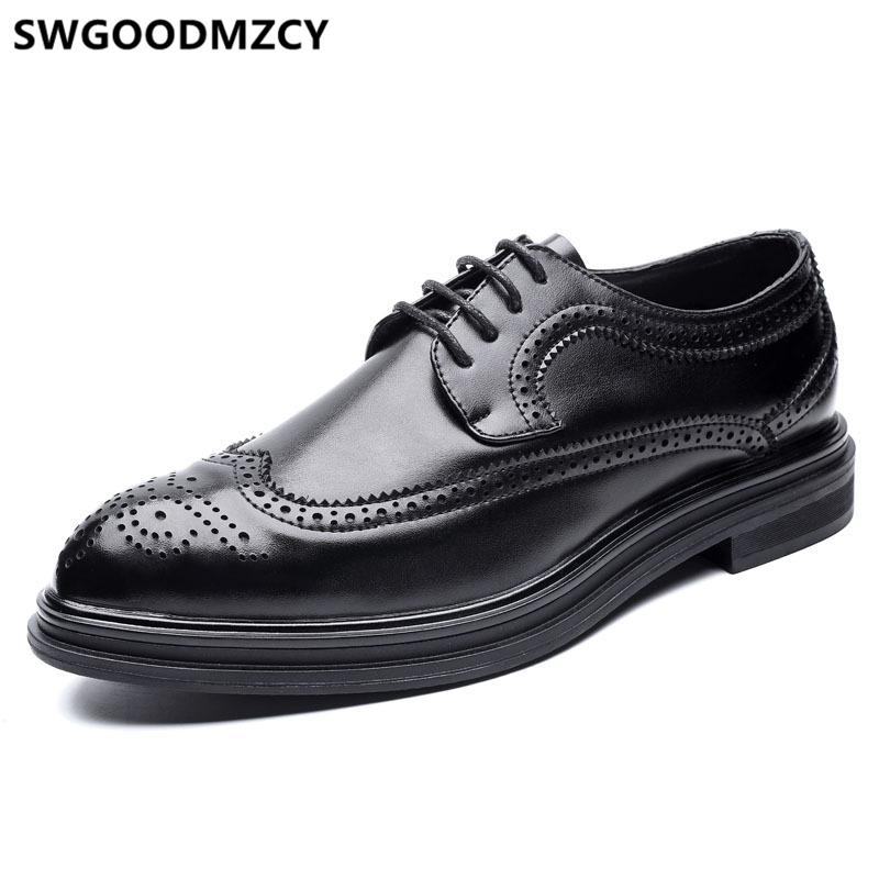 

Mens Dress Shoes Real Leather Brogue Shoes Men Formal Evening Dress Men Business Leather Pointed Coiffeur Zapato Hombre