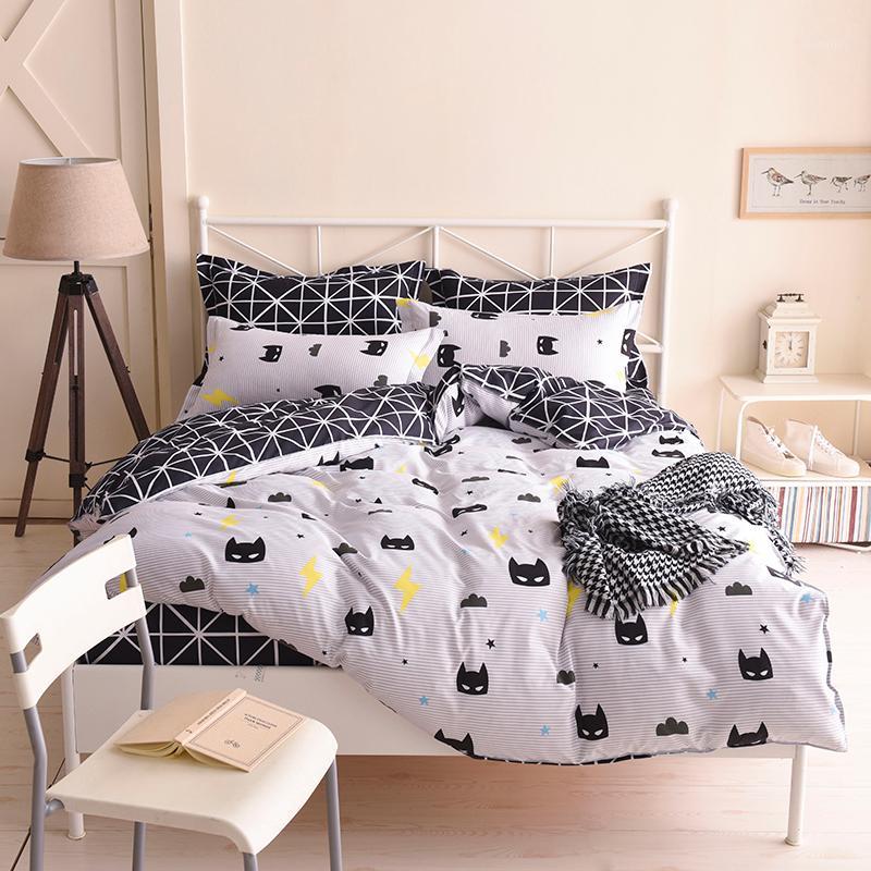 

USA Russian Cartoon Bedding Sets Soft Kids Duvet Cover Set Quilt cover Bed Set Single King Queen Double Bedclothes1, As pic