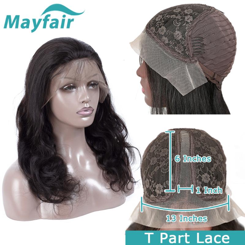 

Mayfair Body Wave T Part Lace Wigs Brazilian Human Hair Wigs For Women Natural Color Lace Front Wig Non-Remy Hair