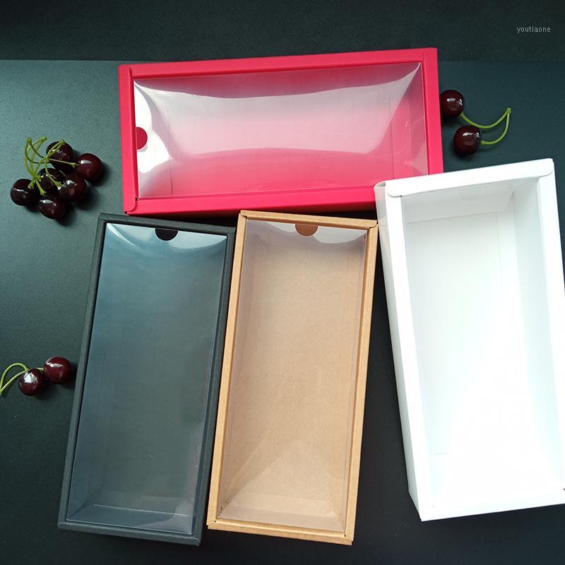 

10pcs Kraft Paper Candy Box Christmas Wedding Birthday Decoration Gift Packaging Box With Transparent PVC Window Soap1